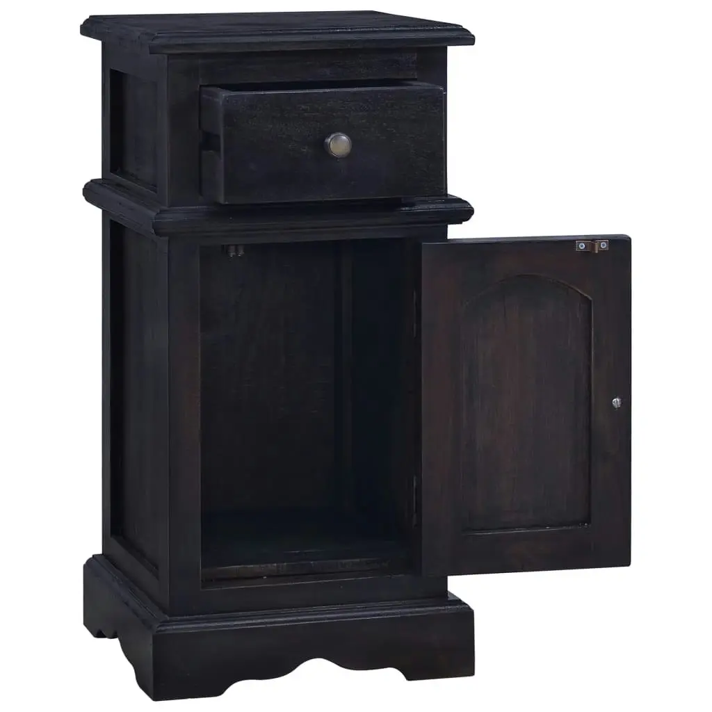 Bedside Cabinet Light Black Coffee Solid Mahogany Wood 288832