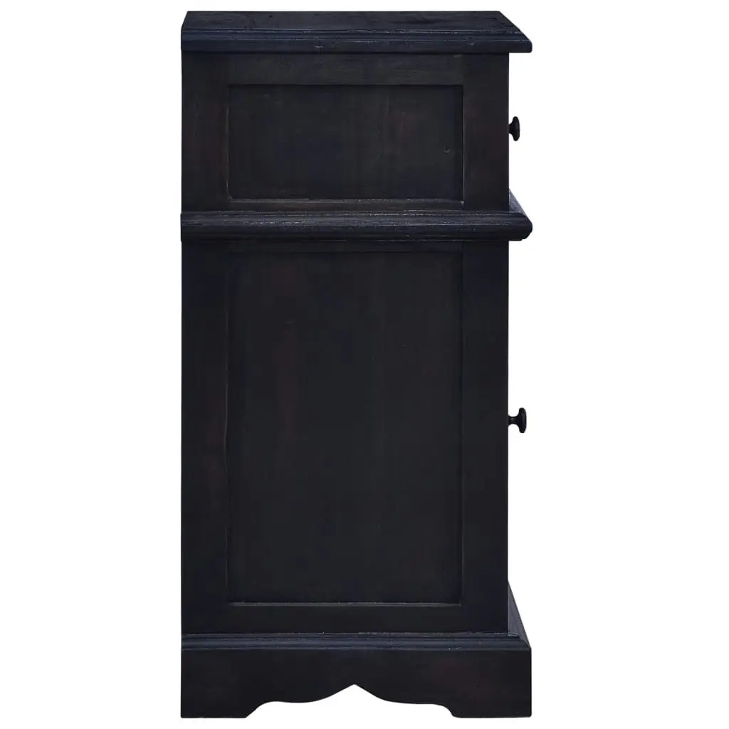 Bedside Cabinet Light Black Coffee Solid Mahogany Wood 288832