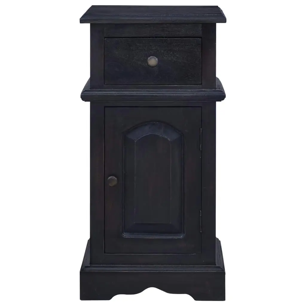 Bedside Cabinet Light Black Coffee Solid Mahogany Wood 288832