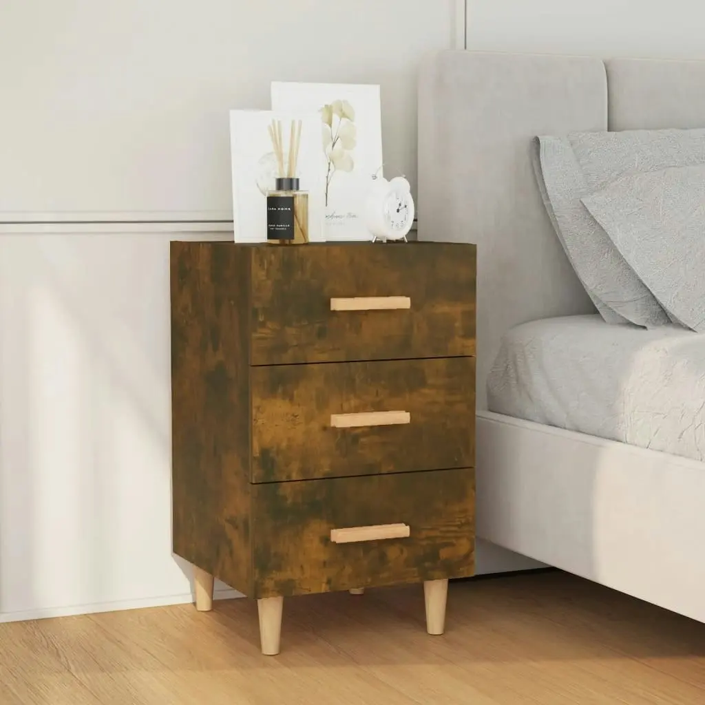 Bedside Cabinet Smoked Oak 40x40x66 cm Engineered Wood 817321