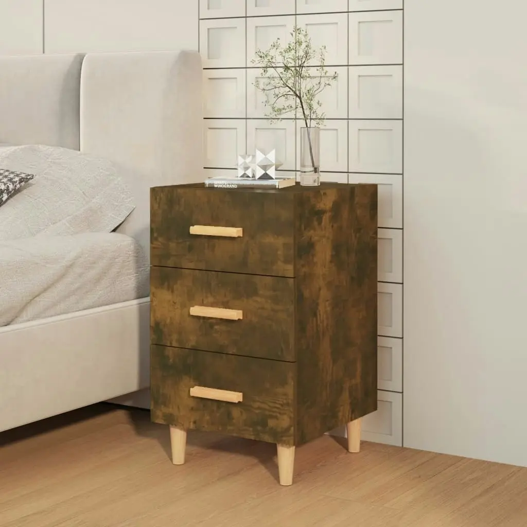 Bedside Cabinet Smoked Oak 40x40x66 cm Engineered Wood 817321