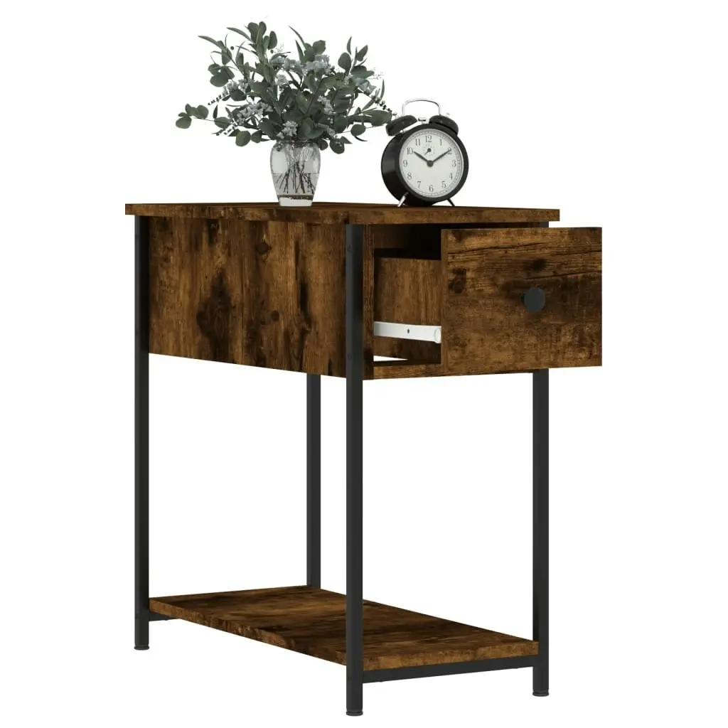 Bedside Cabinet Smoked Oak 30x60x60 cm Engineered Wood 826057