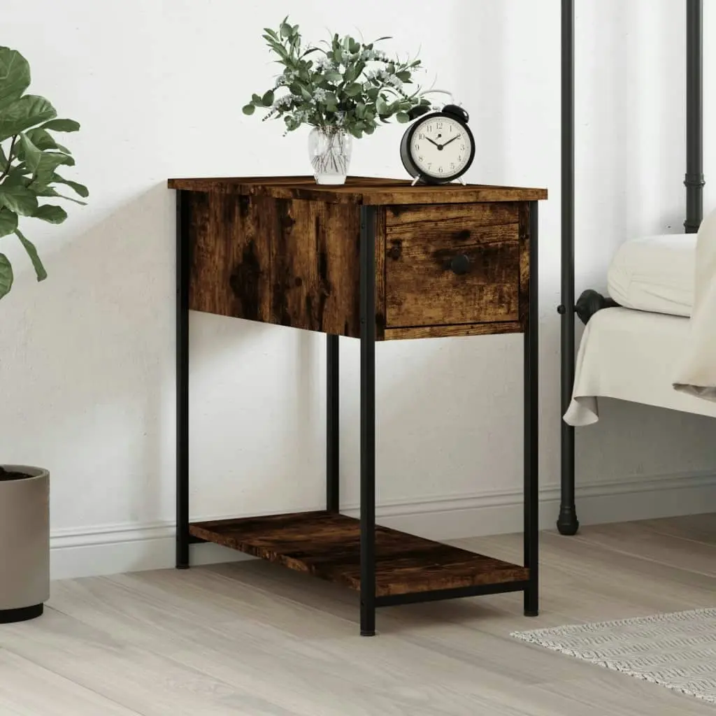 Bedside Cabinet Smoked Oak 30x60x60 cm Engineered Wood 826057