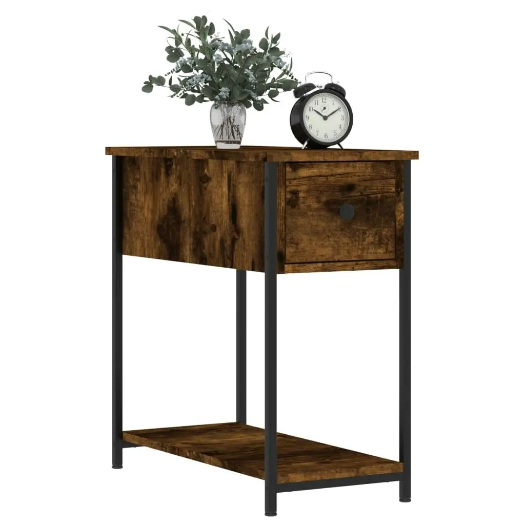 Bedside Cabinet Smoked Oak 30x60x60 cm Engineered Wood 826057