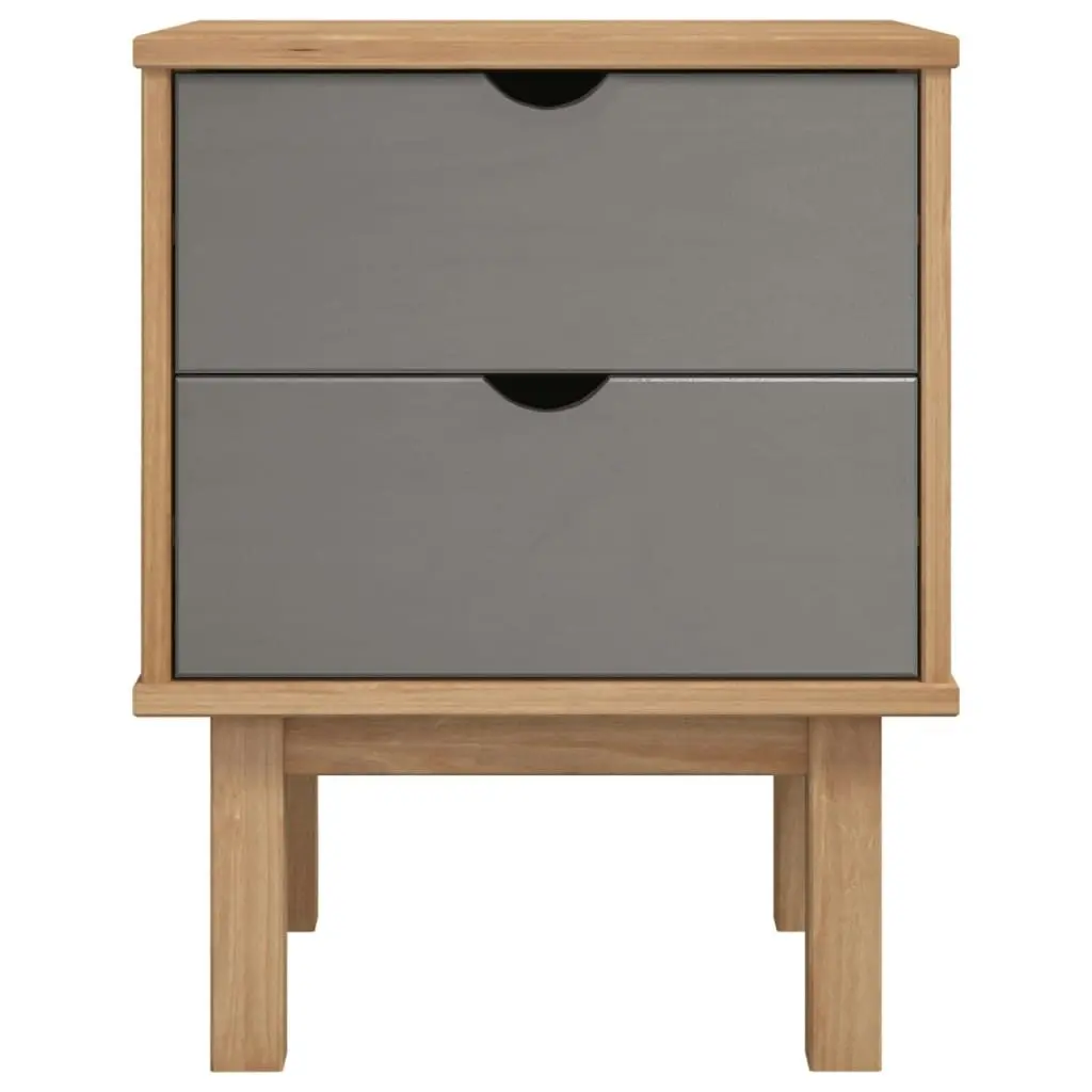 Bedside Cabinet OTTA Brown&Grey 45x39x57 cm Solid Wood Pine 348577