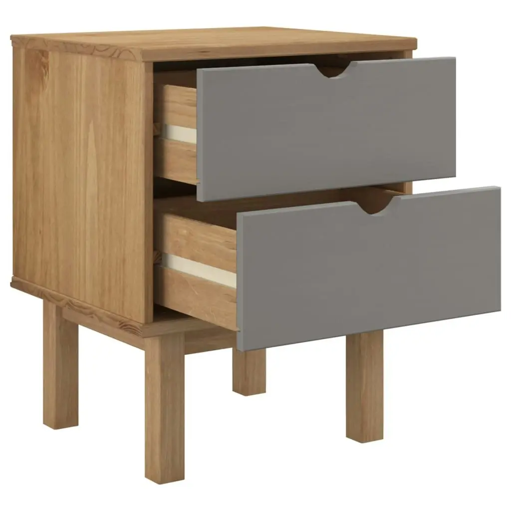 Bedside Cabinet OTTA Brown&Grey 45x39x57 cm Solid Wood Pine 348577