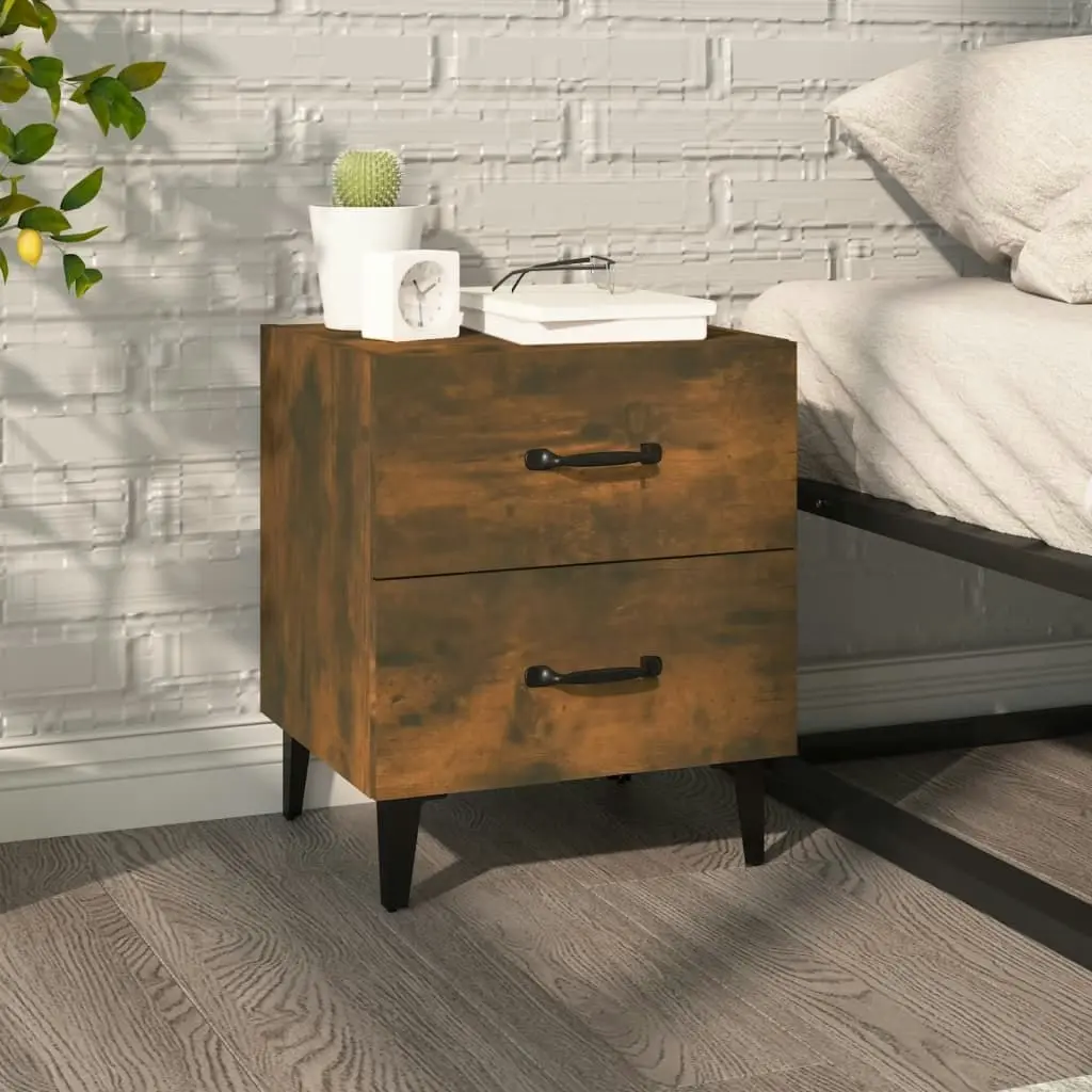 Bedside Cabinet Smoked Oak 40x35x47.5 cm 817291