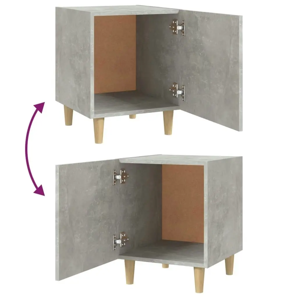 Bedside Cabinet Concrete Grey Engineered Wood 812050