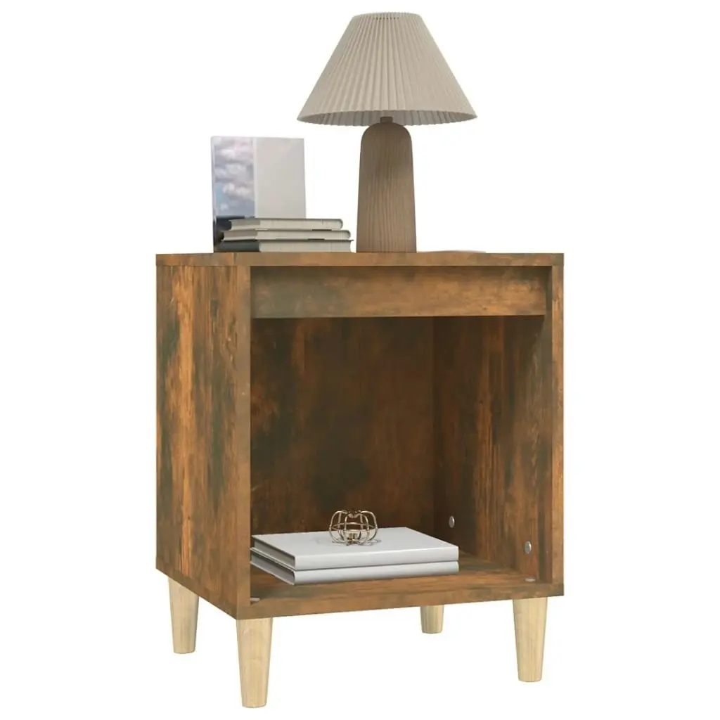 Bedside Cabinet Smoked Oak 40x35x50 cm 821868