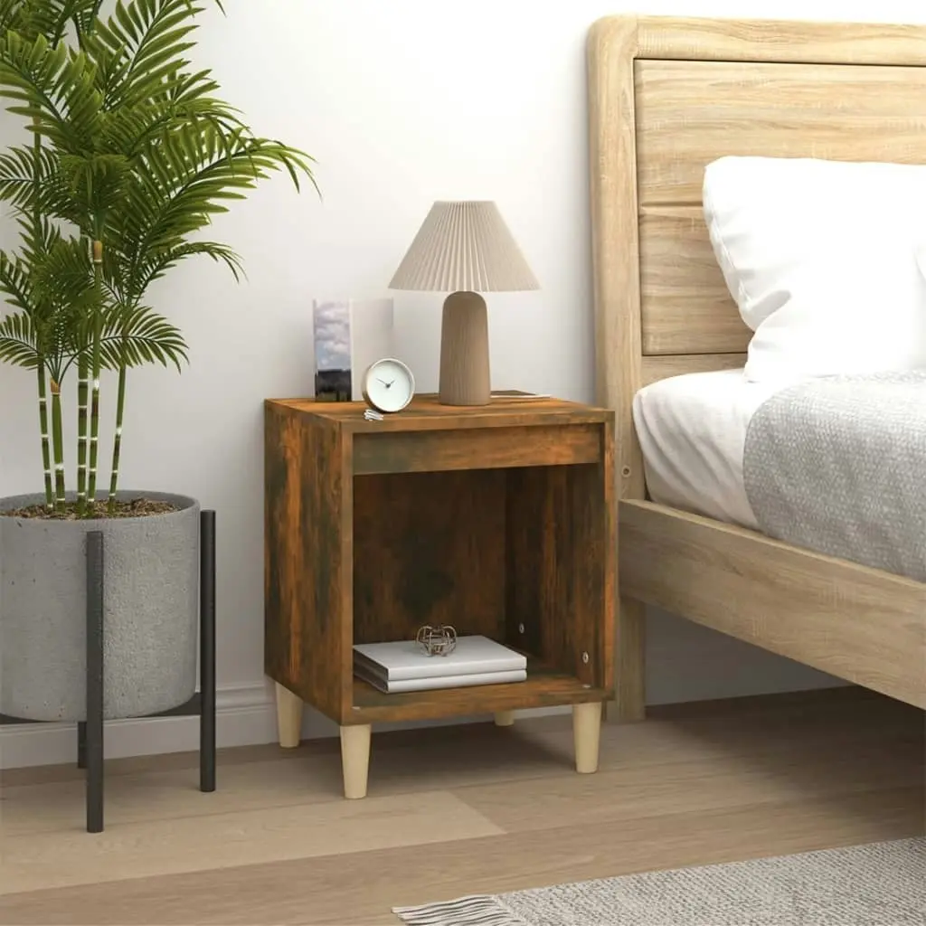 Bedside Cabinet Smoked Oak 40x35x50 cm 821868