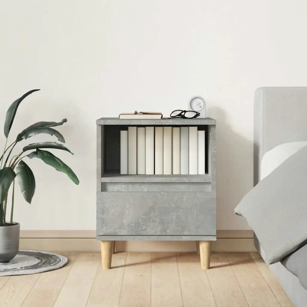 Bedside Cabinet Concrete Grey 40x35x50 cm 821802