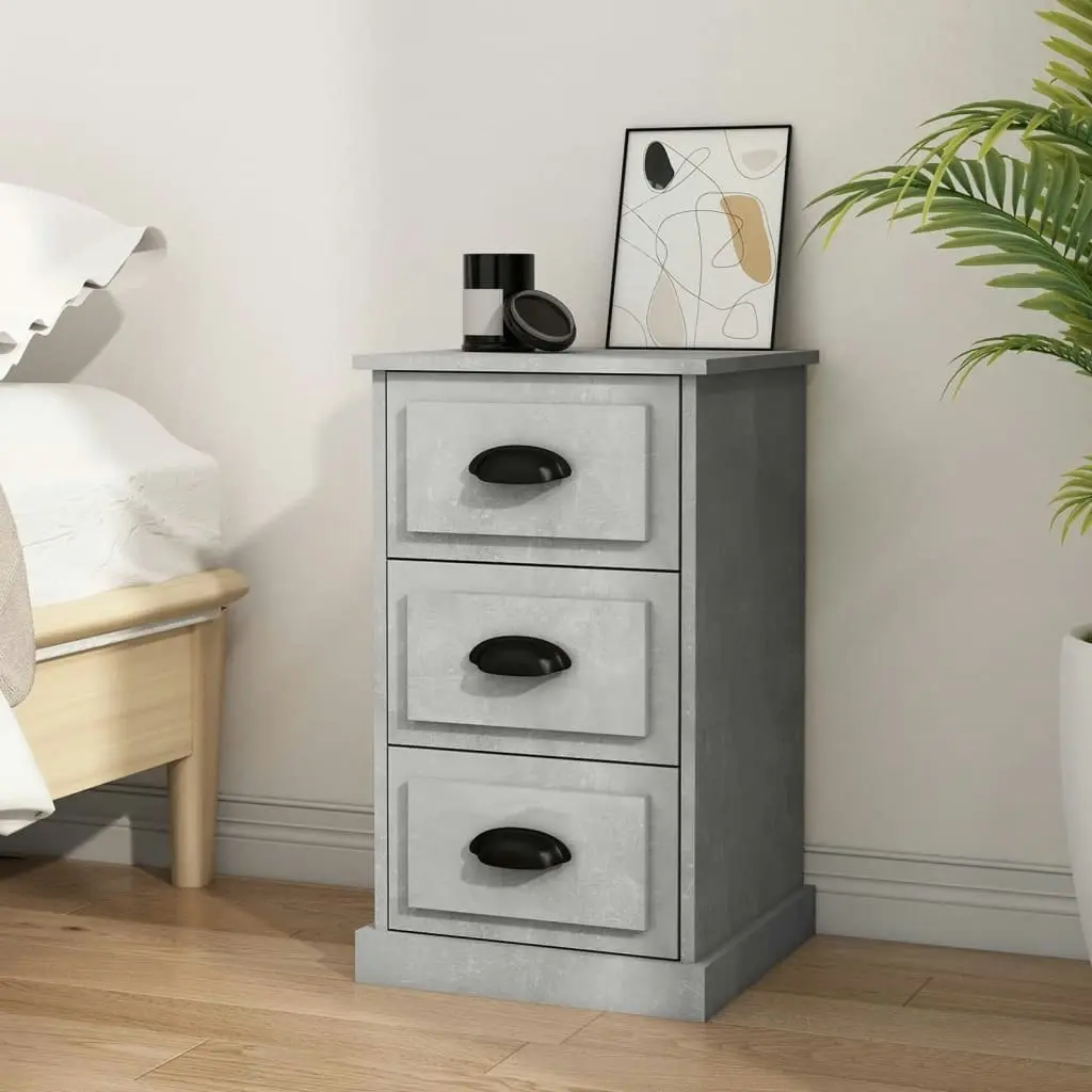 Bedside Cabinet Concrete Grey 39x39x67 cm Engineered Wood 816164