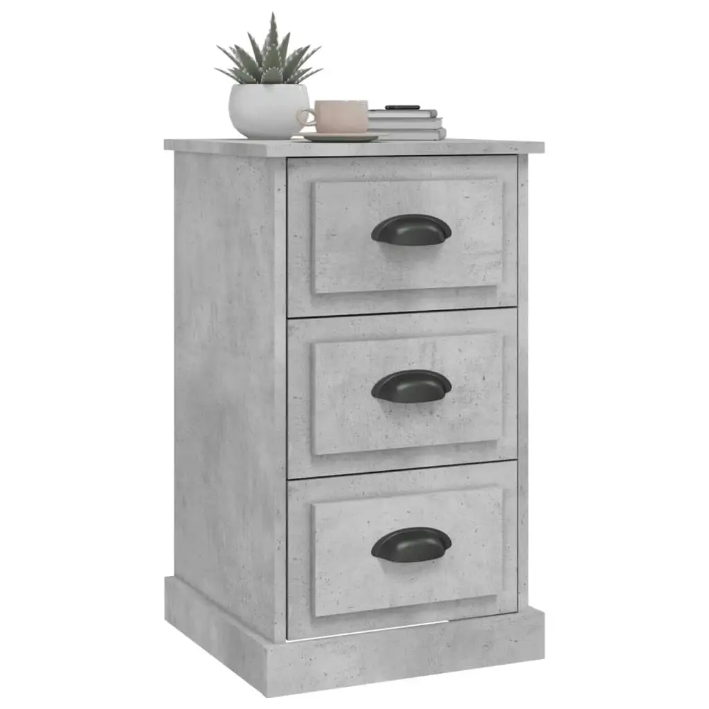 Bedside Cabinet Concrete Grey 39x39x67 cm Engineered Wood 816164