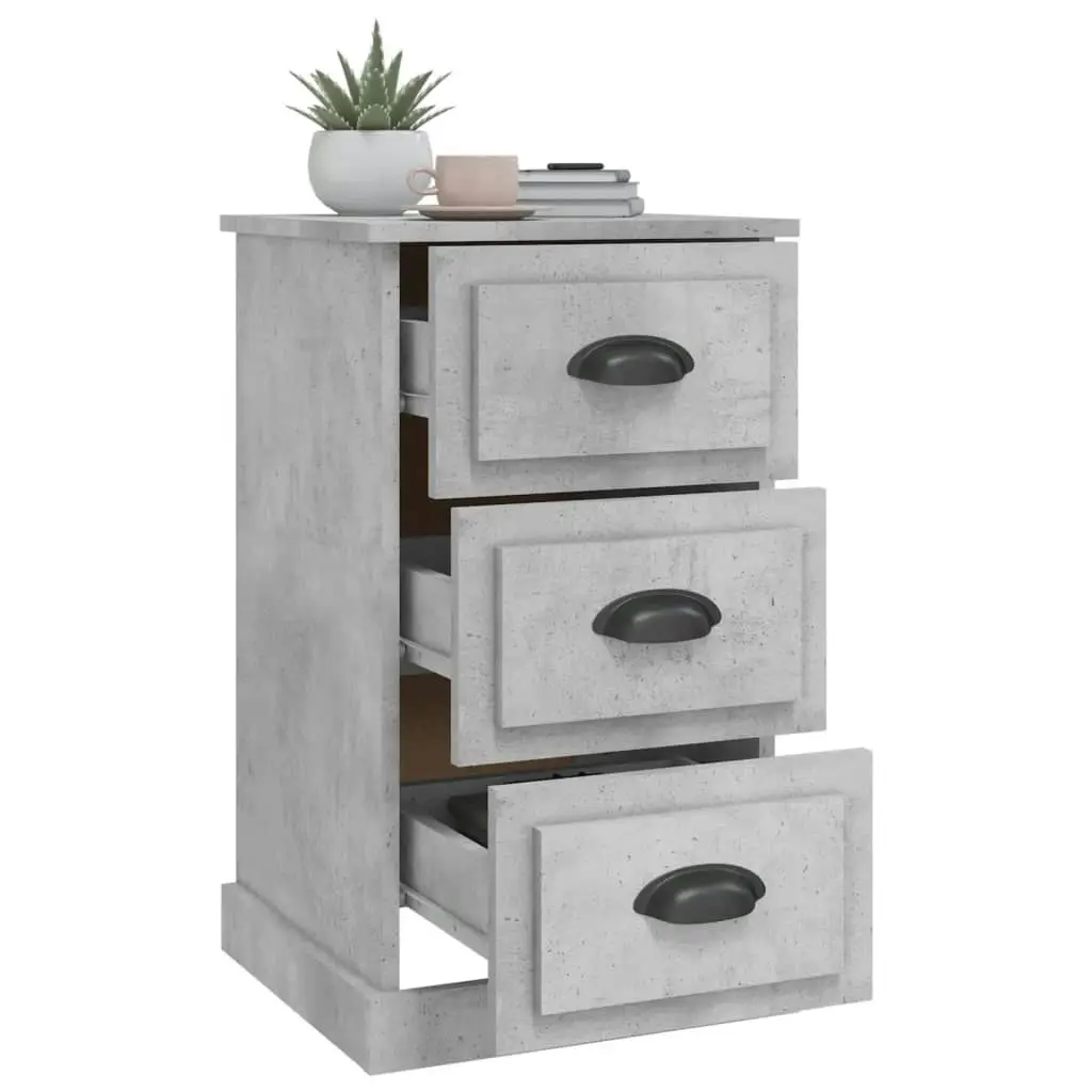 Bedside Cabinet Concrete Grey 39x39x67 cm Engineered Wood 816164