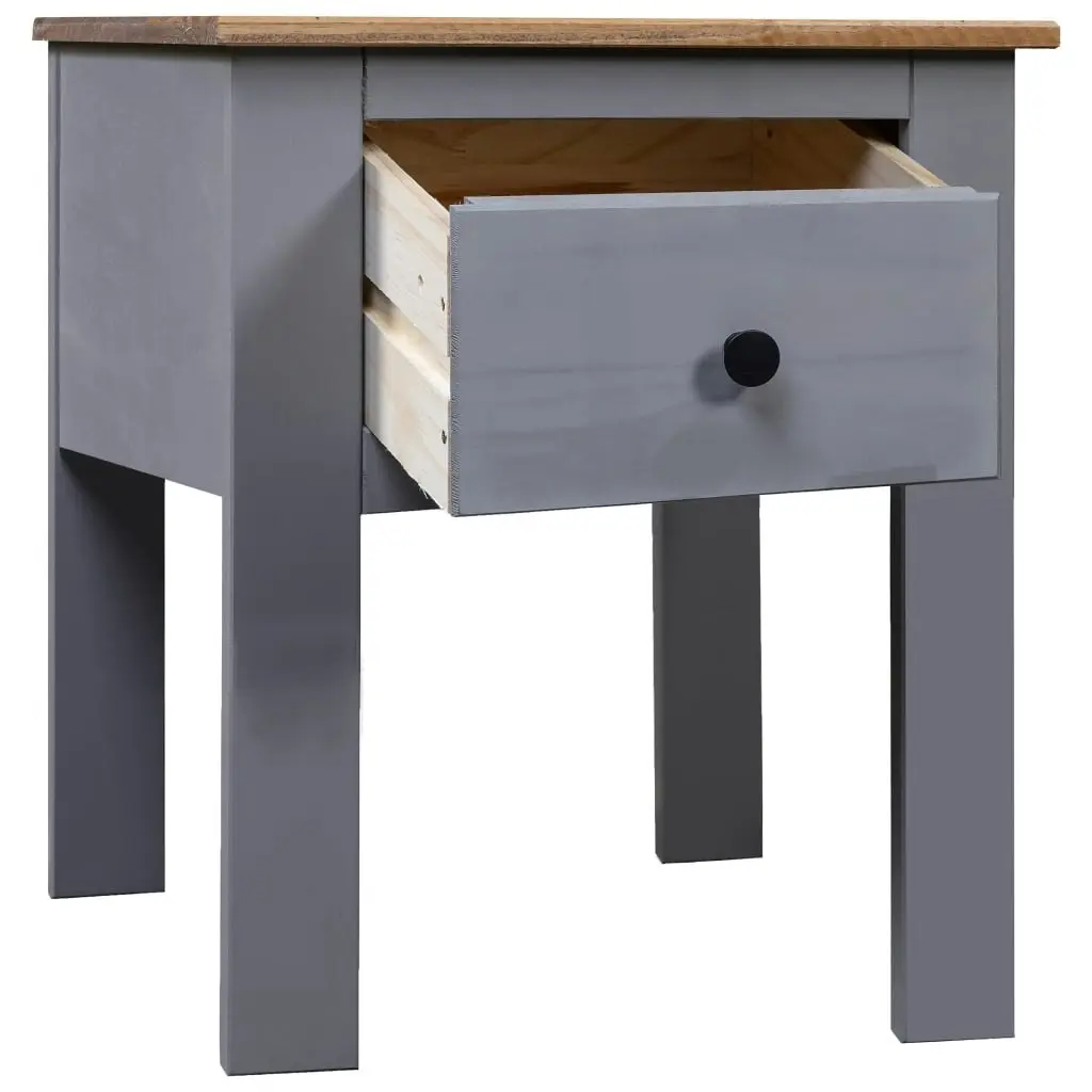 Bedside Cabinet Grey 46x40x57 cm Pine Panama Range 282692