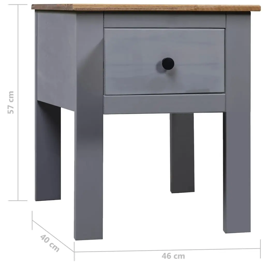 Bedside Cabinet Grey 46x40x57 cm Pine Panama Range 282692