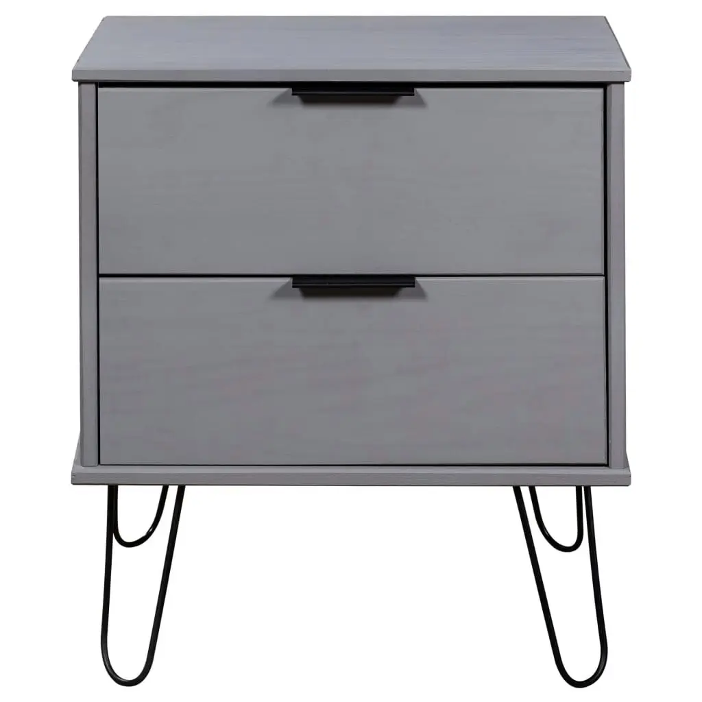 Bedside Cabinet Grey 45x39.5x57 cm Solid Pine Wood 321118