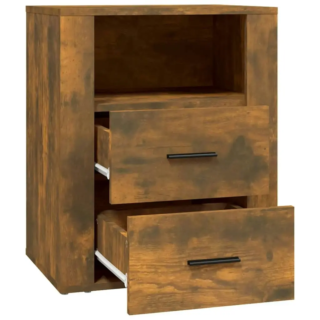 Bedside Cabinet Smoked Oak 50x36x60 cm Engineered Wood 816733