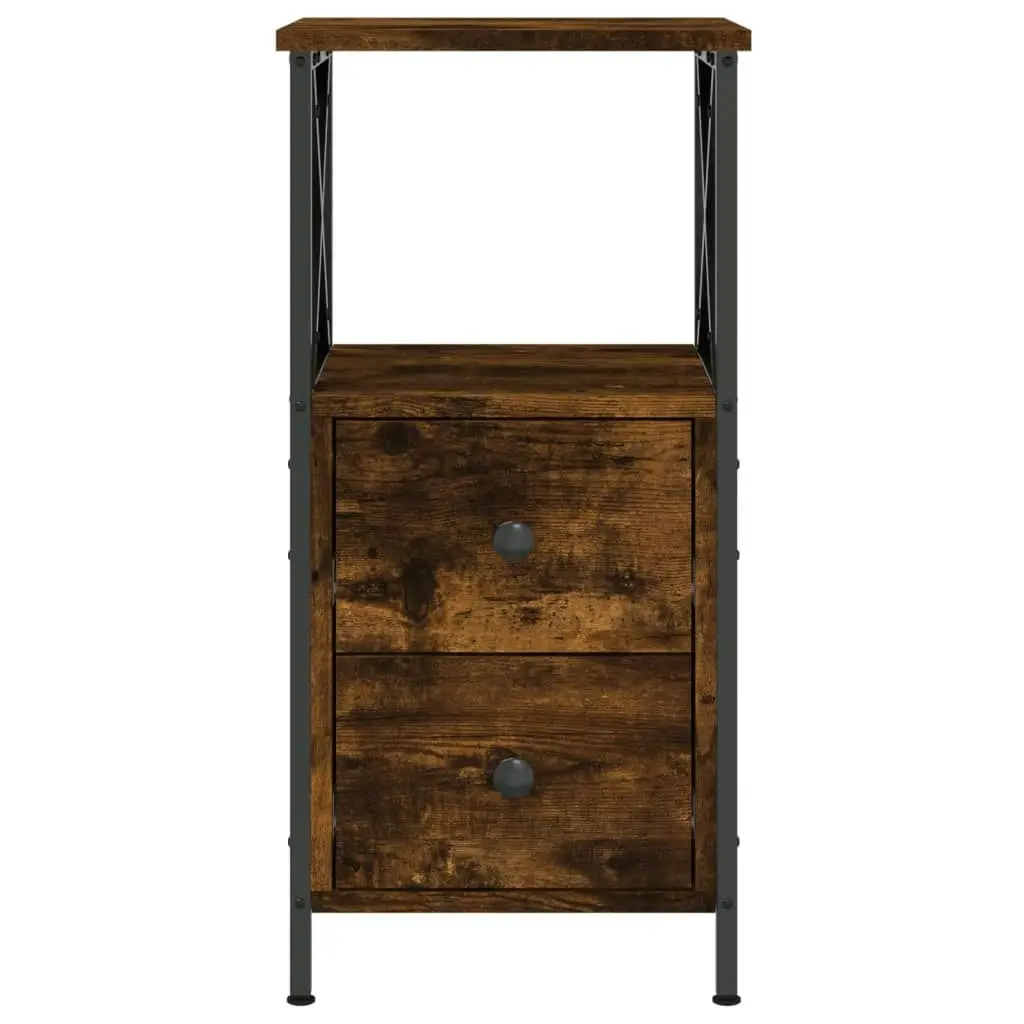 Bedside Cabinet Smoked Oak 34x35.5x70 cm Engineered Wood 825947