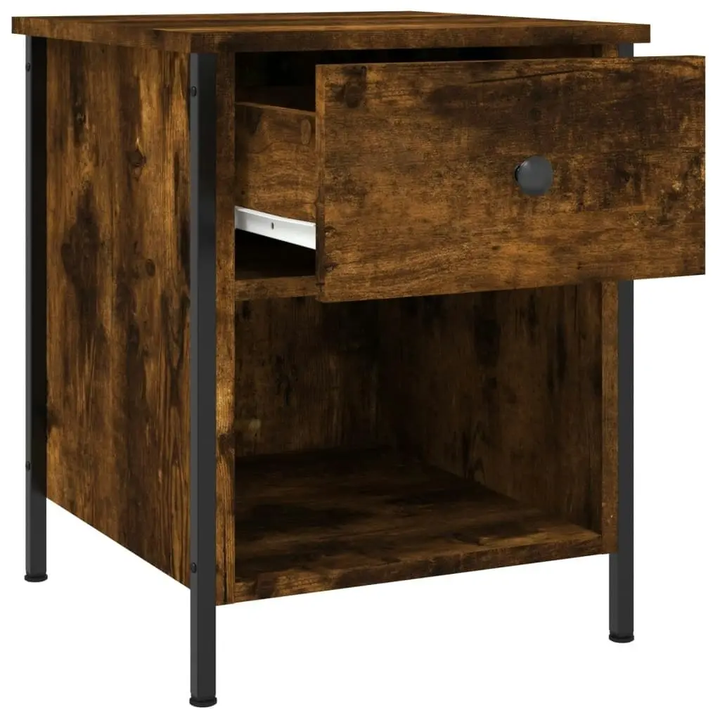 Bedside Cabinet Smoked Oak 40x42x50 cm Engineered Wood 825937