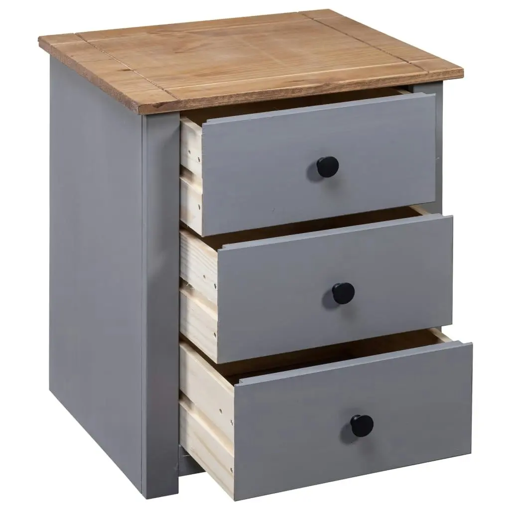 Bedside Cabinet Grey 46x40x57 cm Pinewood Panama Range 282653