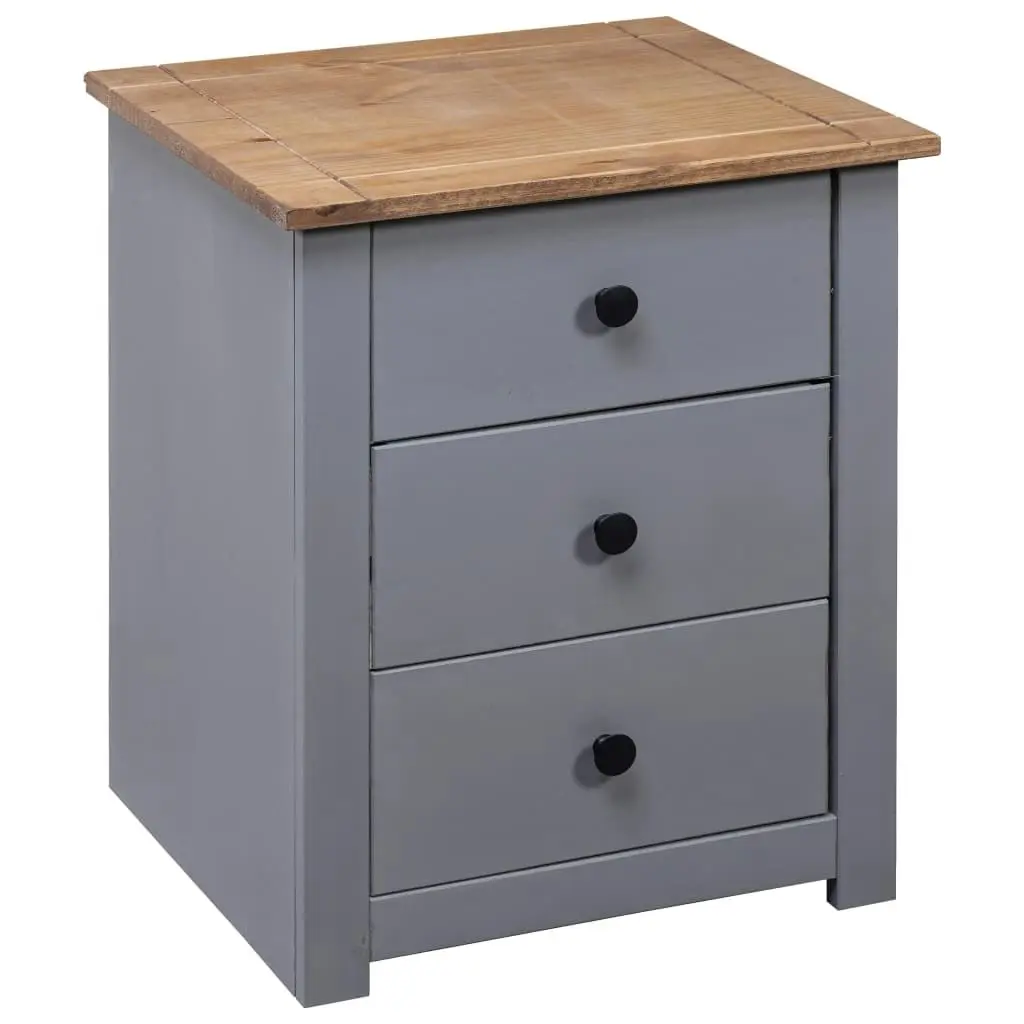 Bedside Cabinet Grey 46x40x57 cm Pinewood Panama Range 282653