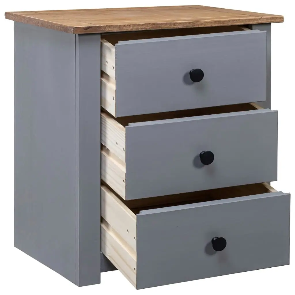 Bedside Cabinet Grey 46x40x57 cm Pinewood Panama Range 282653