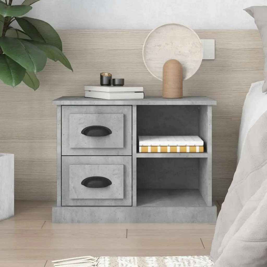 Bedside Cabinet Concrete Grey 60x35.5x45 cm 816372