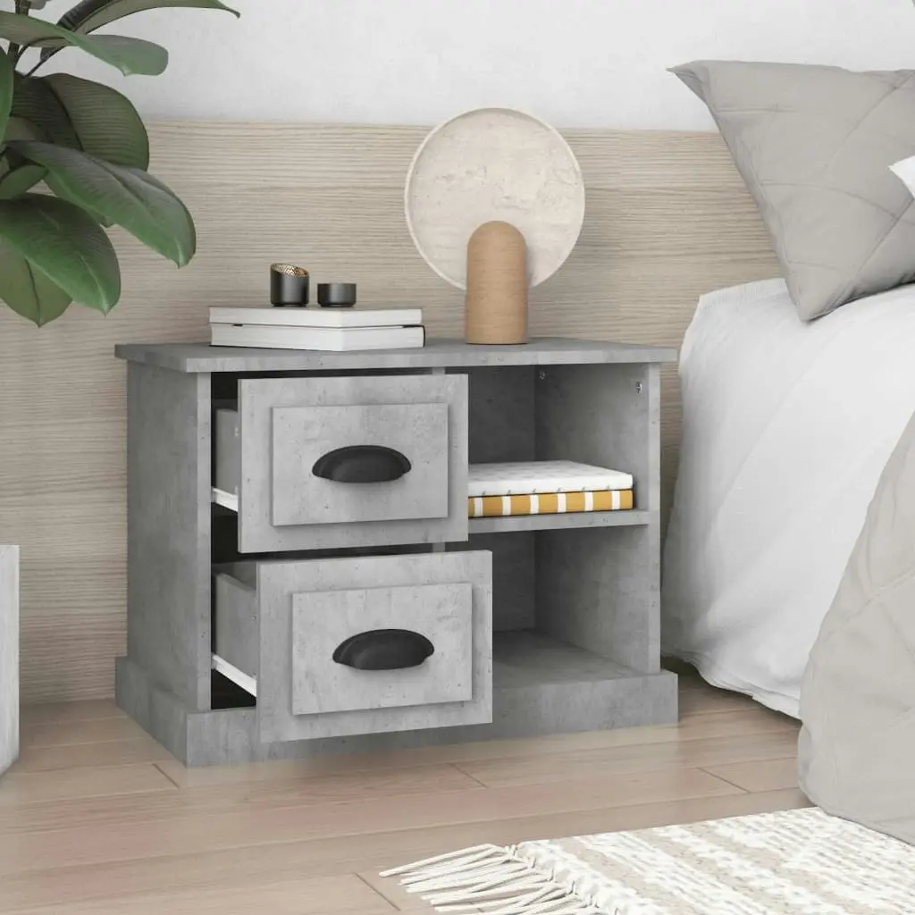 Bedside Cabinet Concrete Grey 60x35.5x45 cm 816372