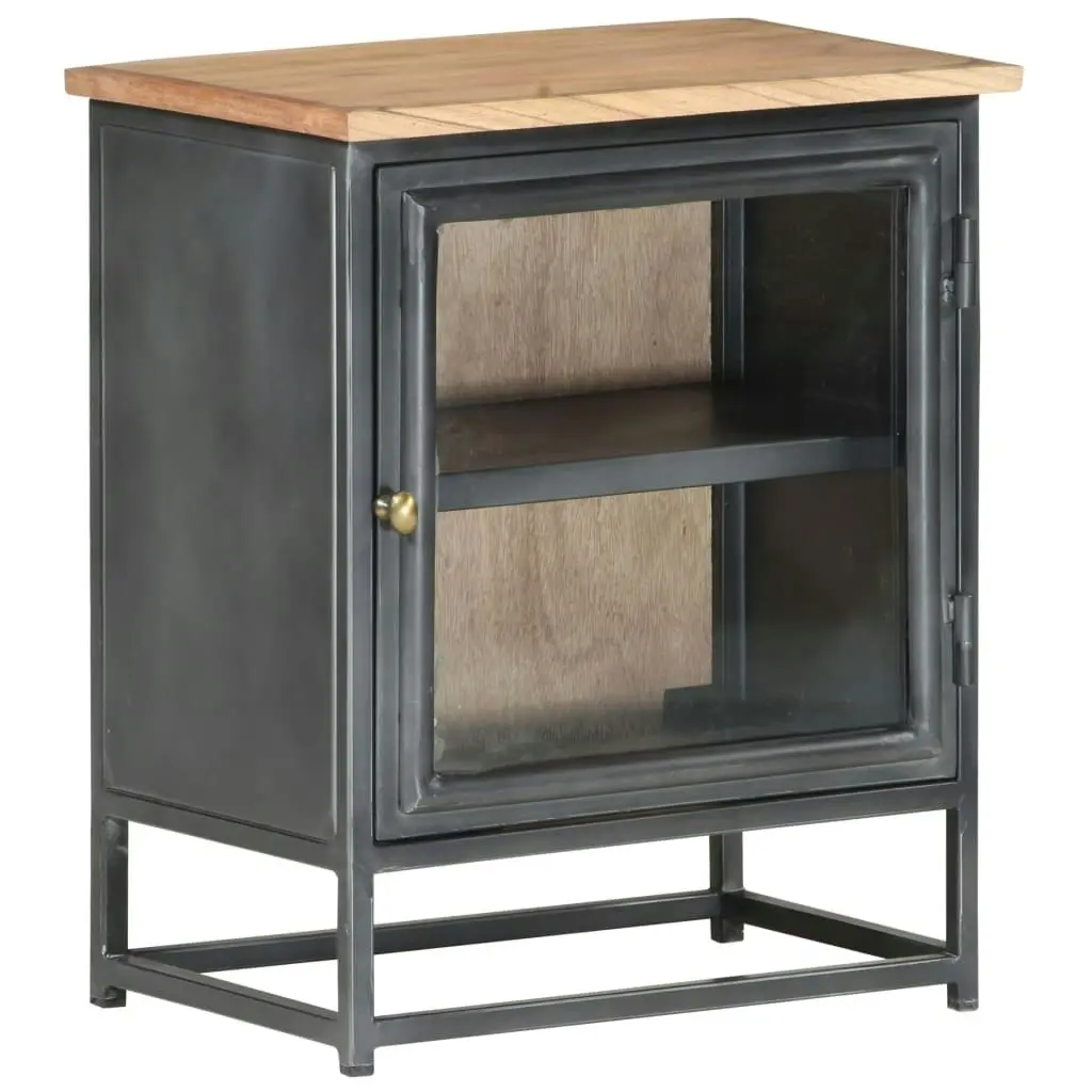 Bedside Cabinet Grey 40x30x50 cm Solid Acacia Wood 323501