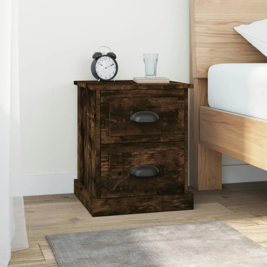 Bedside Cabinet Smoked Oak 39x39x47.5 cm Engineered Wood 816154