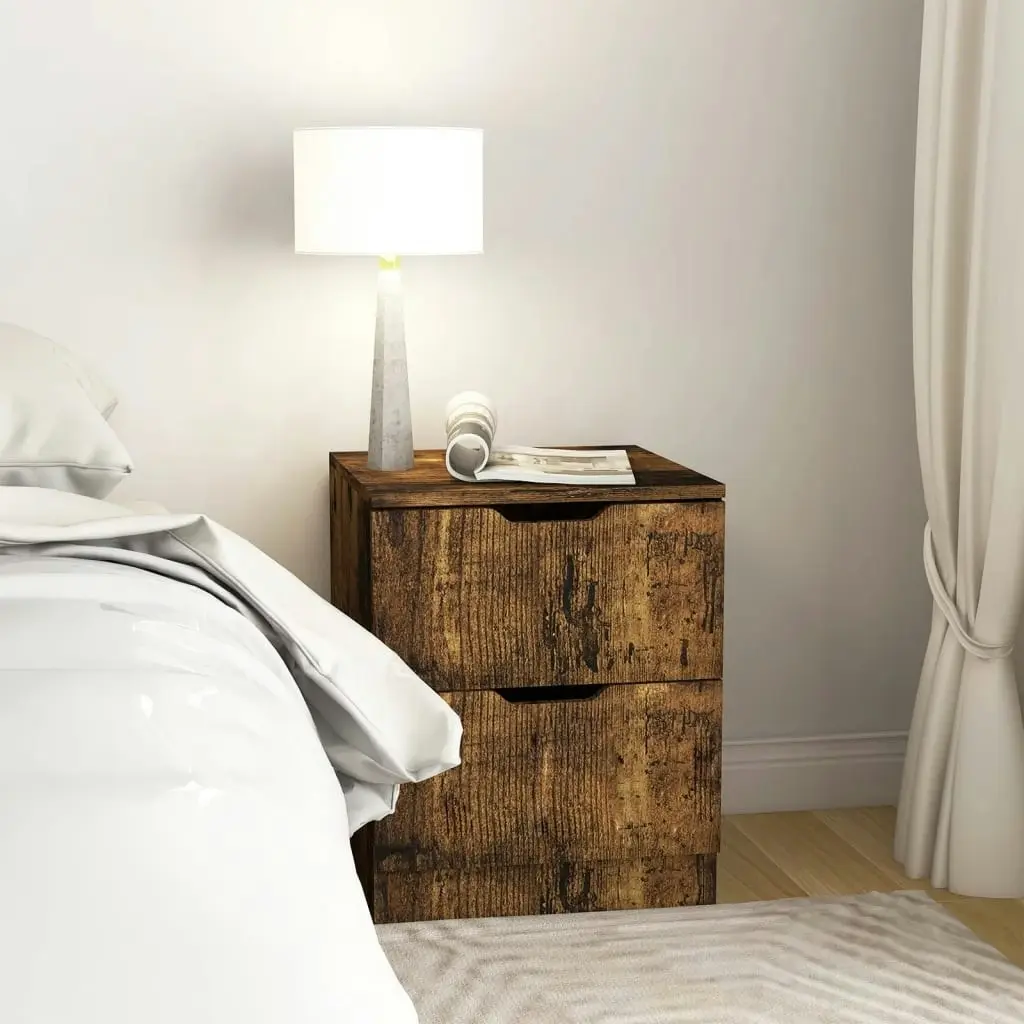 Bedside Cabinet Smoked Oak 40x40x50 cm Engineered Wood 326739