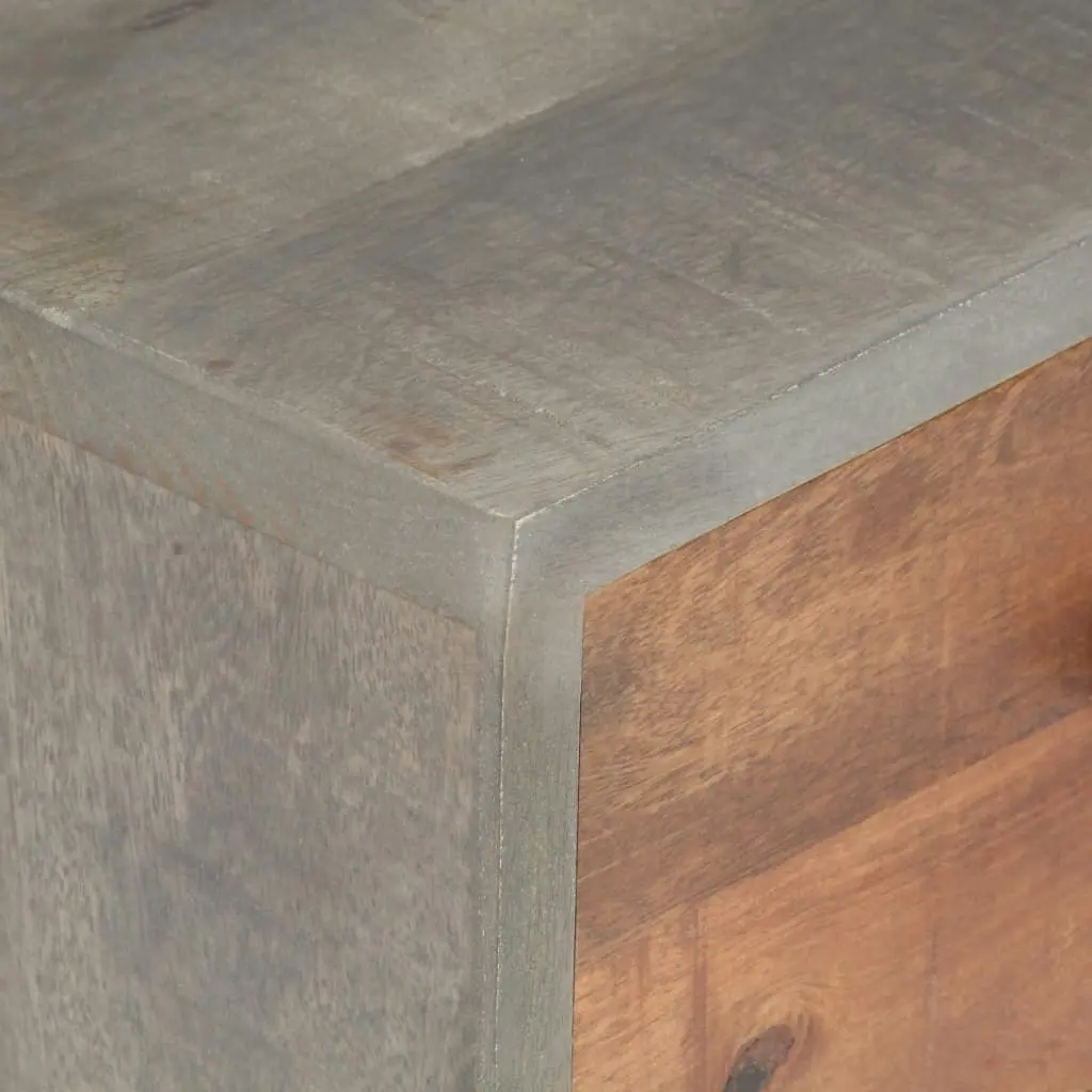 Bedside Cabinet Grey 40x30x50 cm Solid Rough Mango Wood 321806