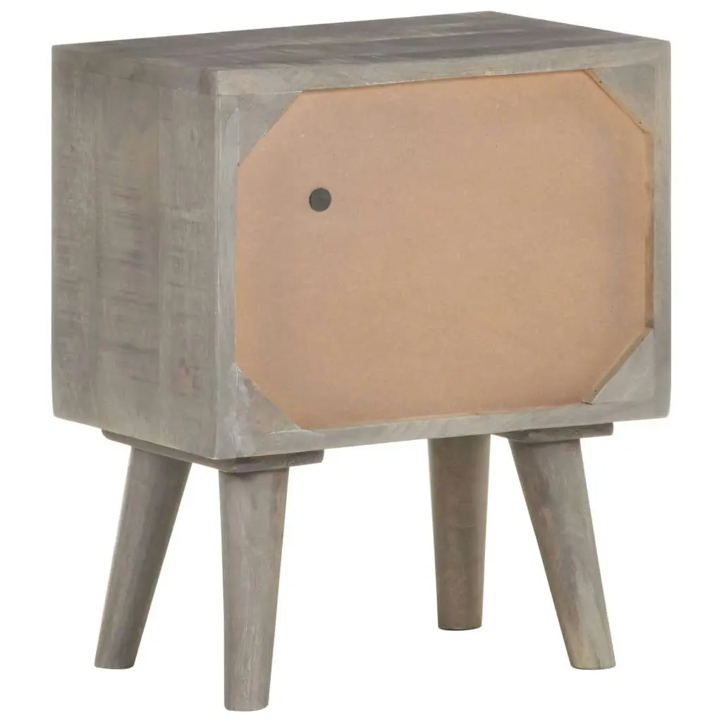 Bedside Cabinet Grey 40x30x50 cm Solid Rough Mango Wood 321806