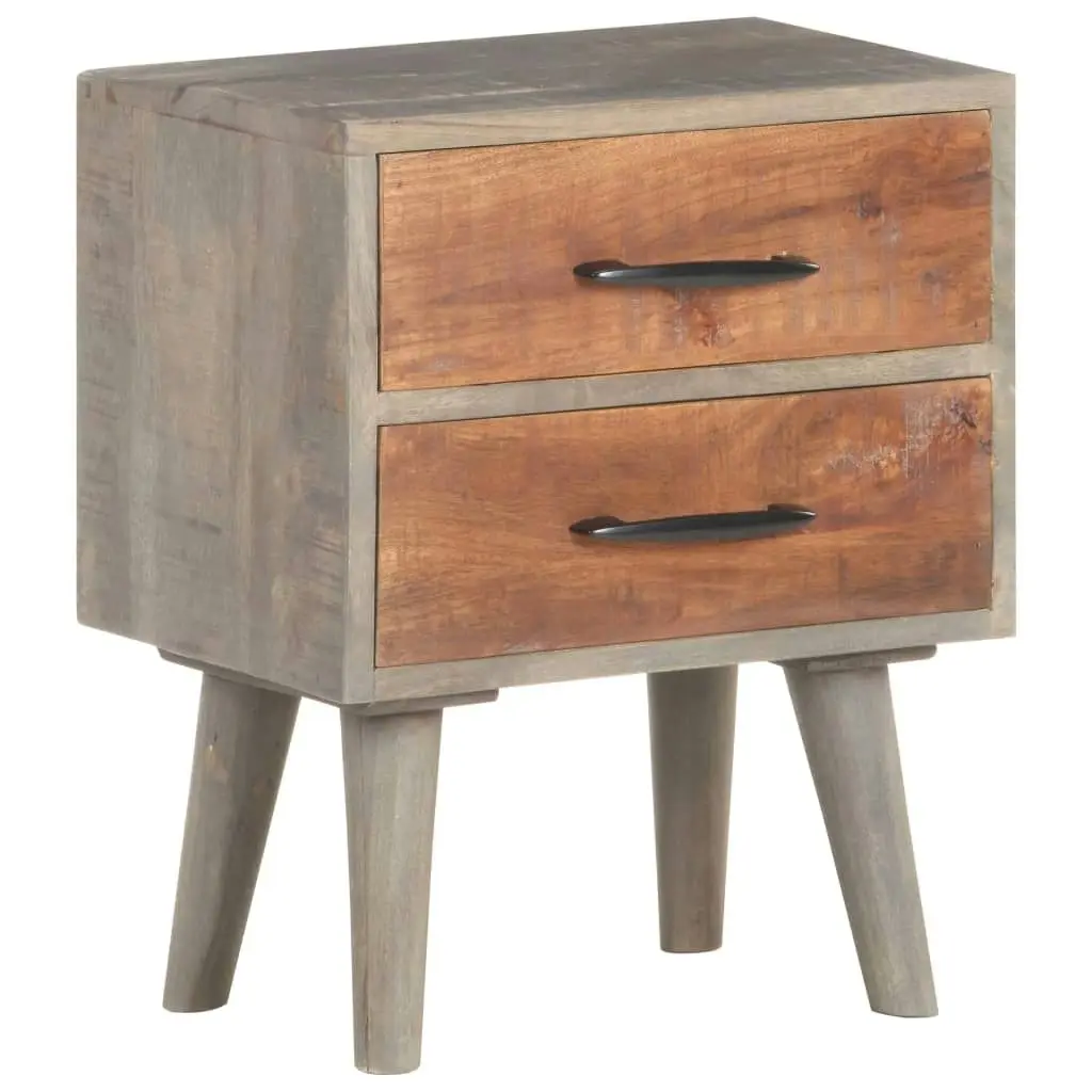 Bedside Cabinet Grey 40x30x50 cm Solid Rough Mango Wood 321806