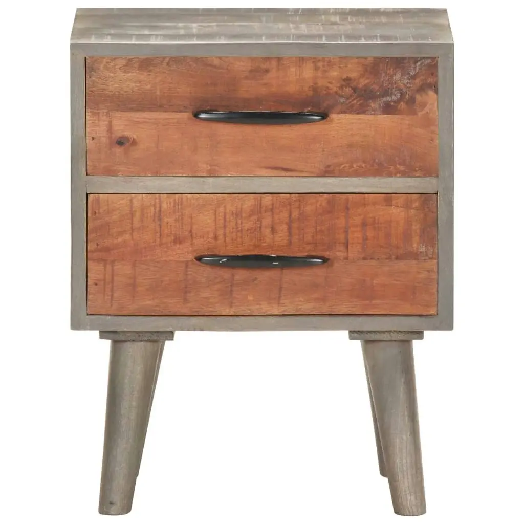 Bedside Cabinet Grey 40x30x50 cm Solid Rough Mango Wood 321806