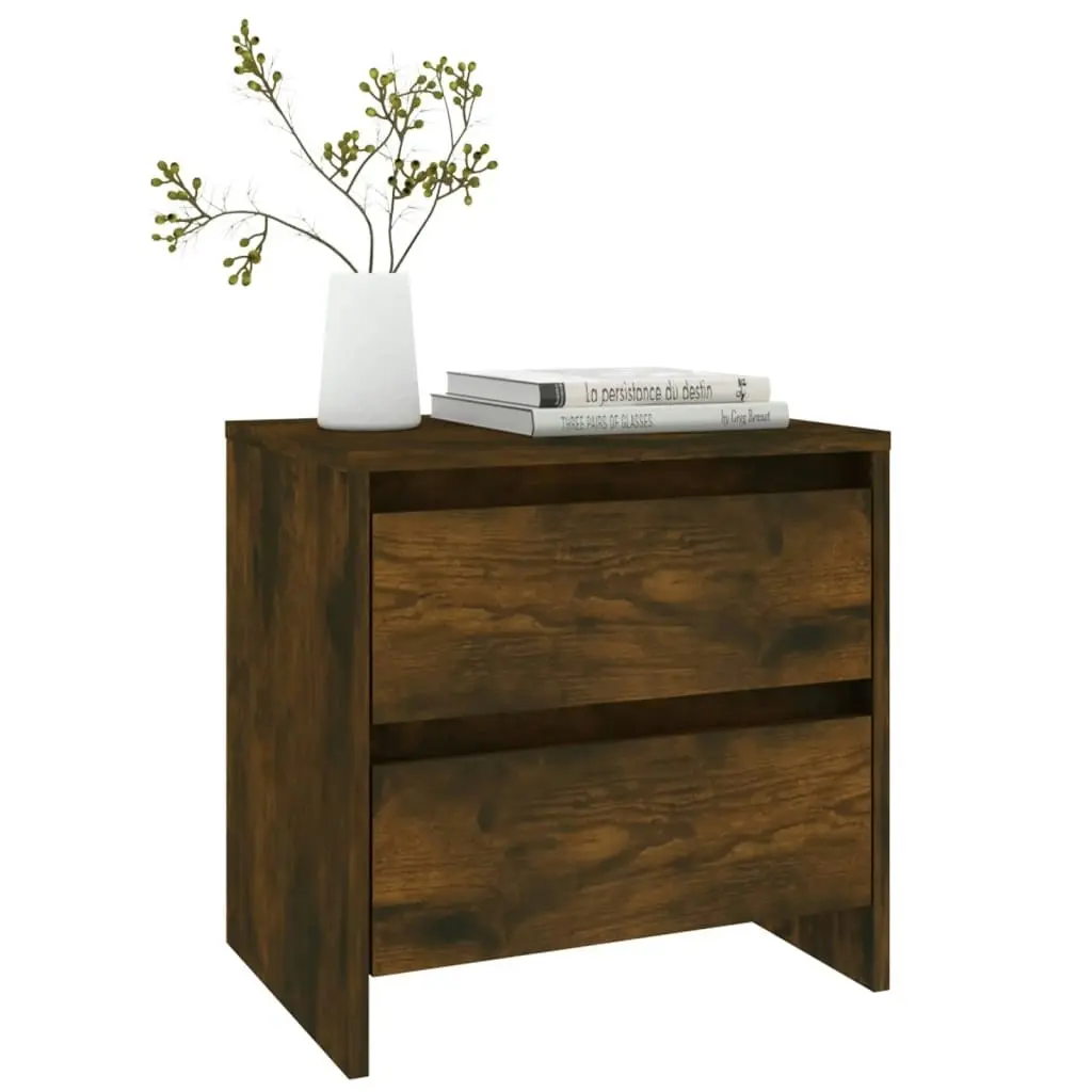 Bedside Cabinet Smoked Oak 45x34.5x44.5 cm Engineered Wood 813038