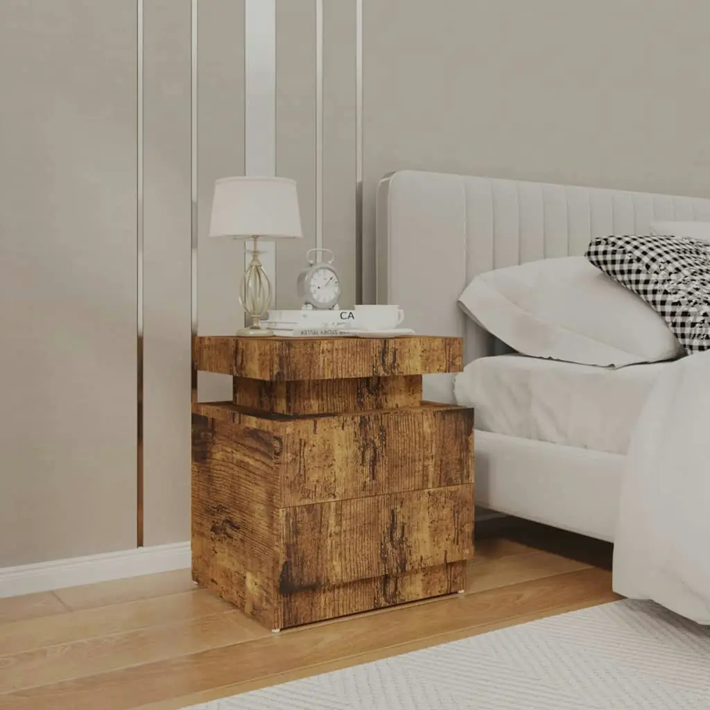 Bedside Cabinet Smoked Oak 45x35x52 cm Engineered Wood 326857