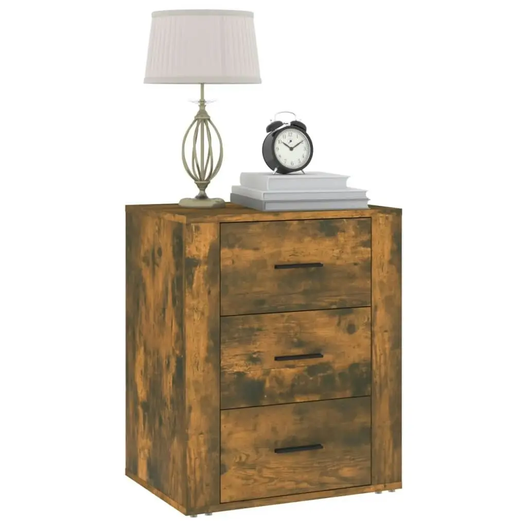 Bedside Cabinet Smoked Oak 50x36x60 cm Engineered Wood 816717