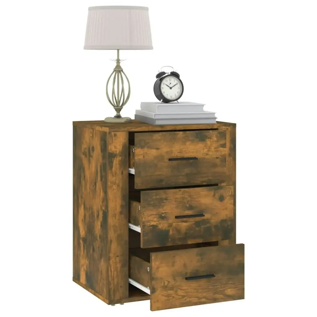 Bedside Cabinet Smoked Oak 50x36x60 cm Engineered Wood 816717