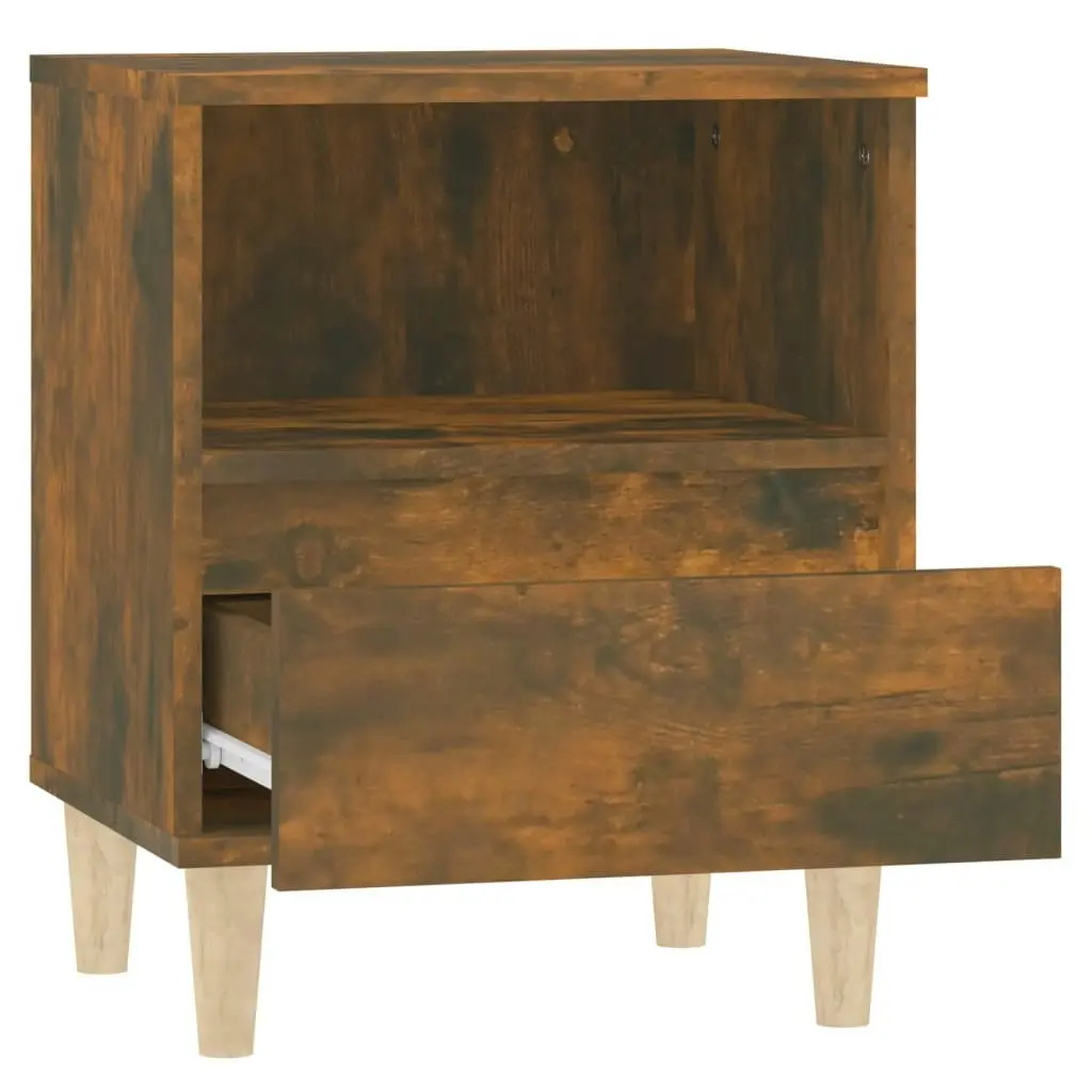 Bedside Cabinet Smoked Oak 40x35x50 cm 821804