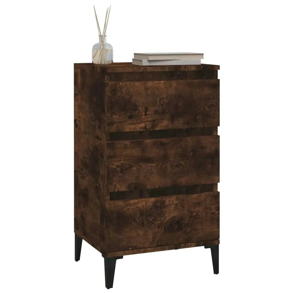 Bedside Cabinet Smoked Oak 40x35x70 cm Engineered Wood 819673