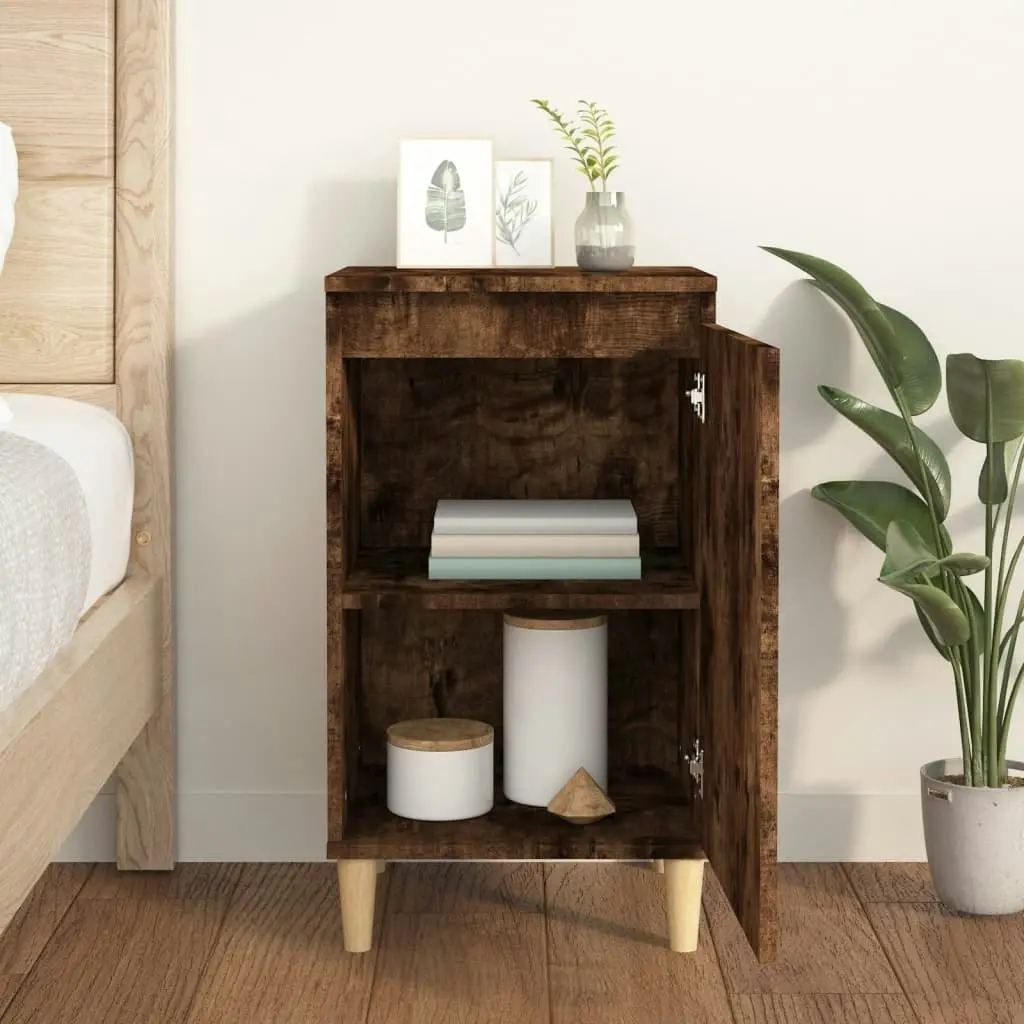 Bedside Cabinet Smoked Oak 40x35x70 cm Engineered Wood 819638