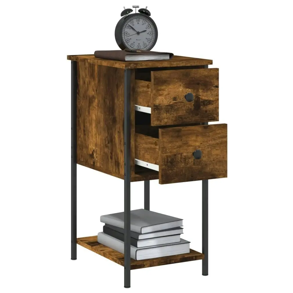 Bedside Cabinet Smoked Oak 32x42x70 cm Engineered Wood 826097