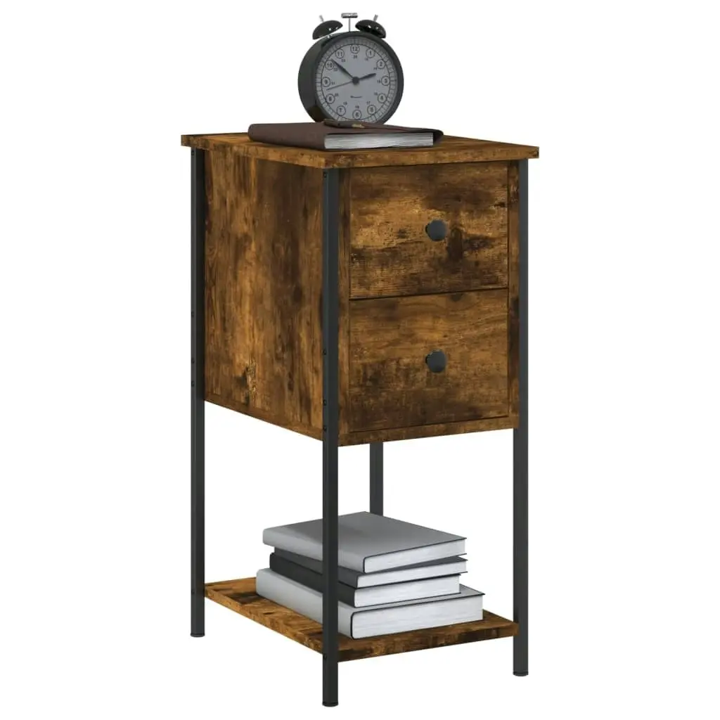 Bedside Cabinet Smoked Oak 32x42x70 cm Engineered Wood 826097