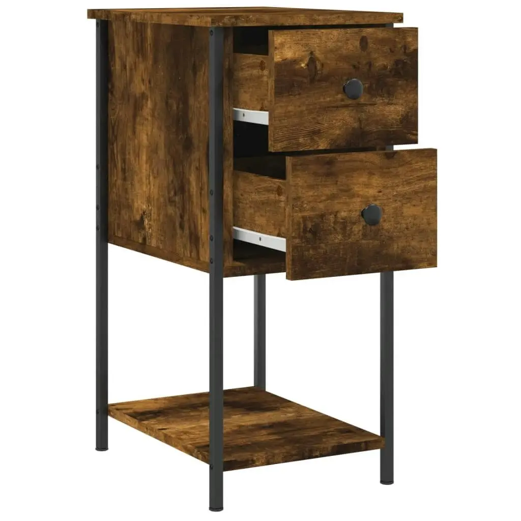 Bedside Cabinet Smoked Oak 32x42x70 cm Engineered Wood 826097