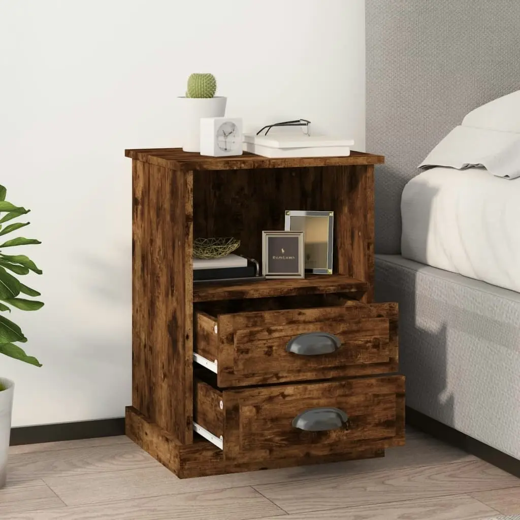 Bedside Cabinet Smoked Oak 43x36x60 cm 816338