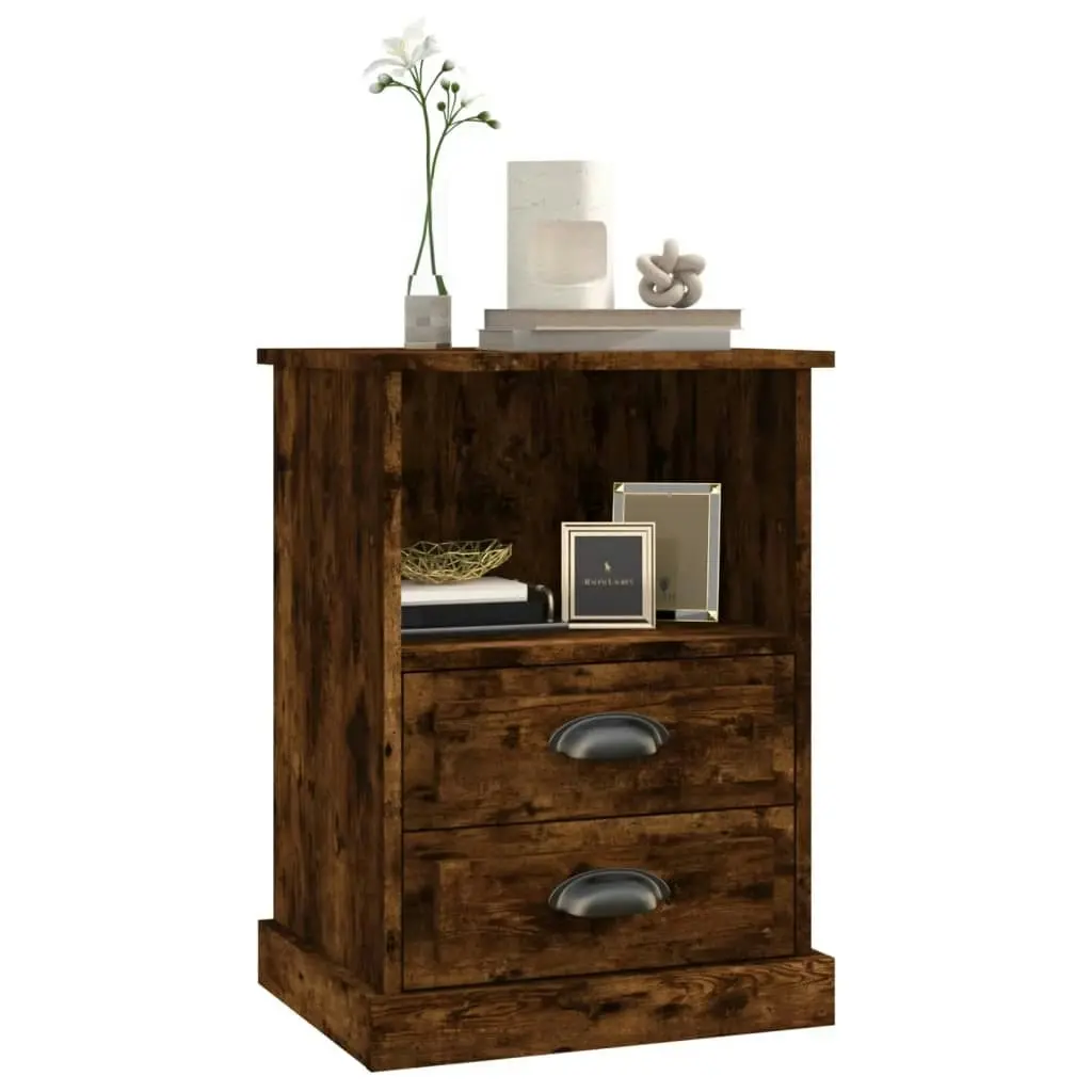 Bedside Cabinet Smoked Oak 43x36x60 cm 816338