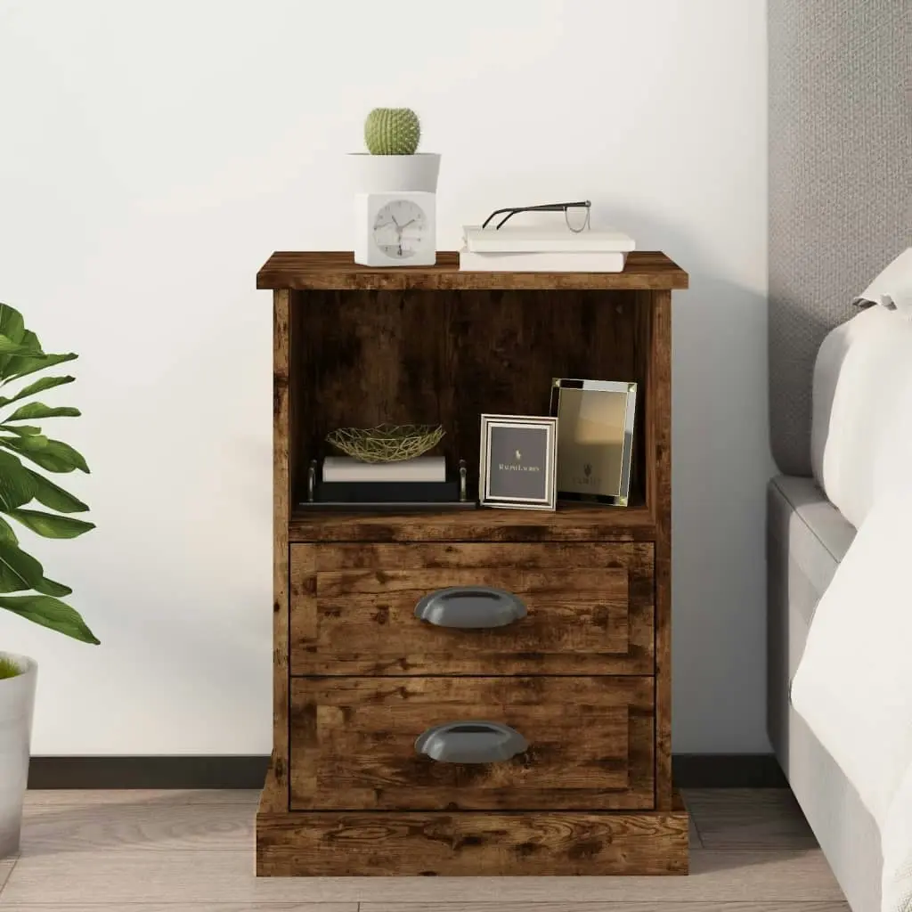 Bedside Cabinet Smoked Oak 43x36x60 cm 816338