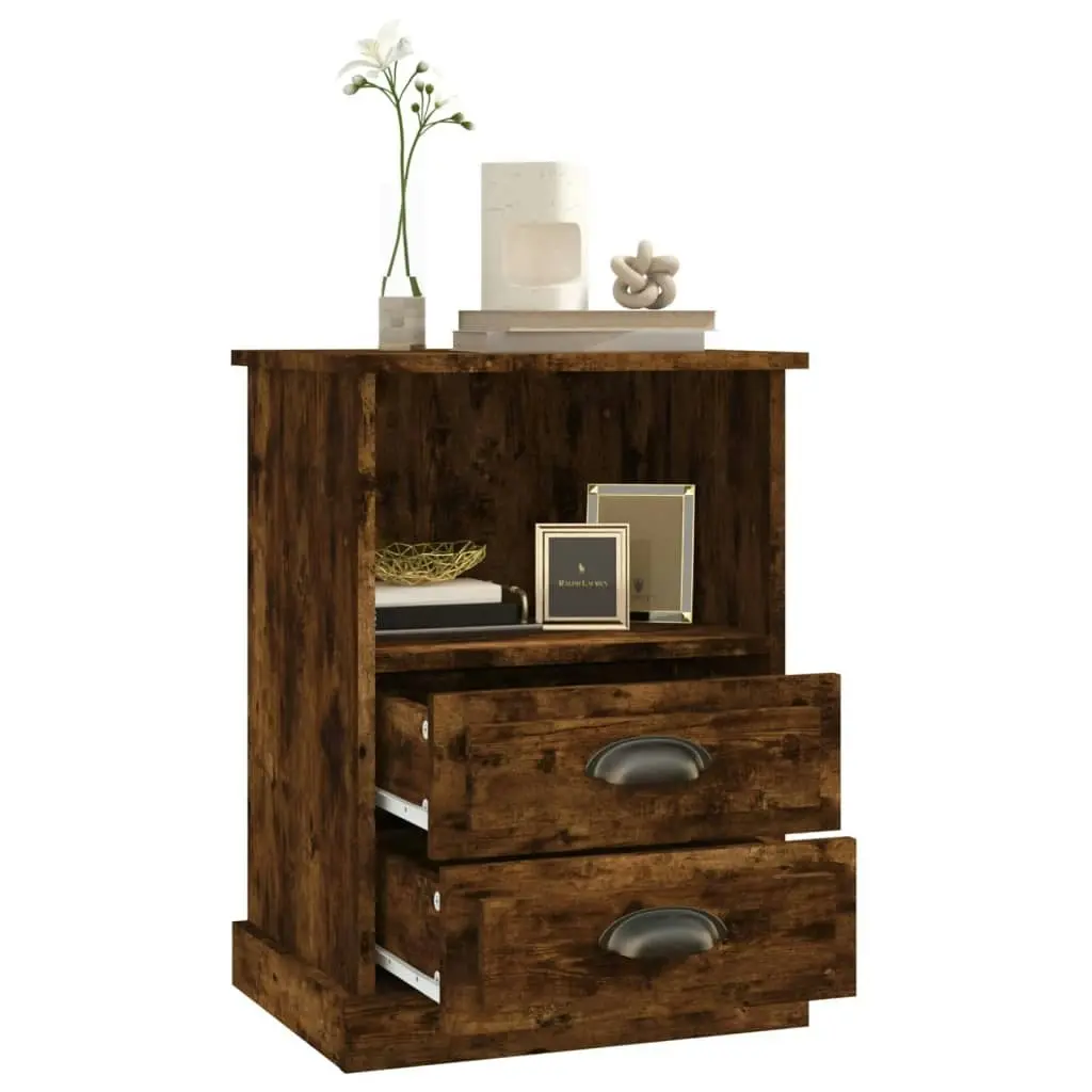 Bedside Cabinet Smoked Oak 43x36x60 cm 816338